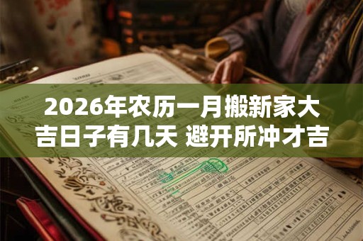 2026年农历一月搬新家大吉日子有几天 避开所冲才吉利 2026年农历一月搬新家大吉日子有几天 避开所冲才吉利
