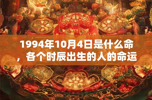 1994年10月4日是什么命,各个时辰出生的人的命运 1994年10月4日是什么命,各个时辰出生的人的命运