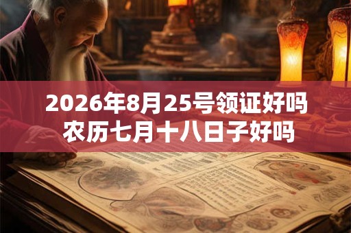 2026年8月25号领证好吗 农历七月十八日子好吗