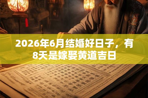 2026年6月结婚好日子,有8天是嫁娶黄道吉日 2026年6月结婚好日子,有8天是嫁娶黄道吉日