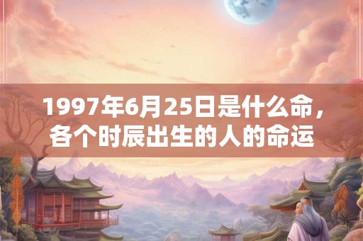 1997年6月25日是什么命,各个时辰出生的人的命运 1997年6月25日是什么命,各个时辰出生的人的命运