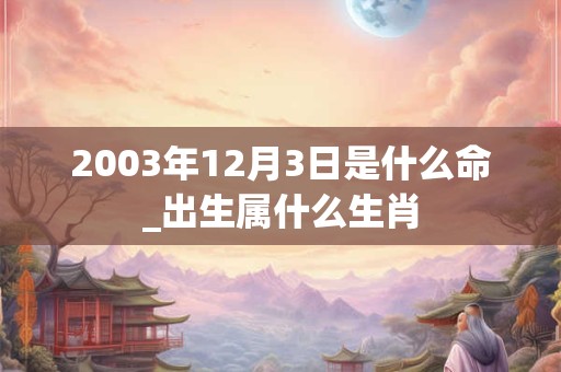 2003年12月3日是什么命_出生属什么生肖 2003年12月3日是什么命_出生属什么生肖