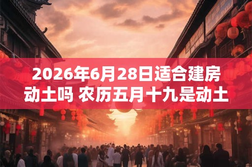 2026年6月28日适合建房动土吗 农历五月十九是动土吉日吗