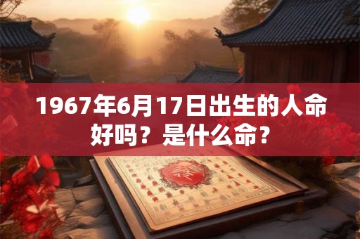 1967年6月17日出生的人命好吗？是什么命？