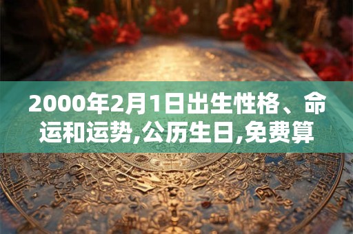 2000年2月1日出生性格、命运和运势,公历生日,免费算命 2000年2月1日出生性格、命运和运势,公历生日,免费算命