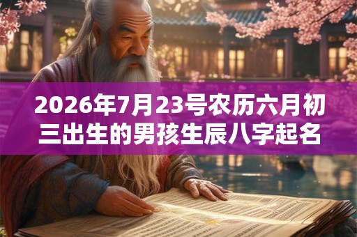2026年7月23号农历六月初三出生的男孩生辰八字起名 2026年7月23号农历六月初三出生的男孩生辰八字起名