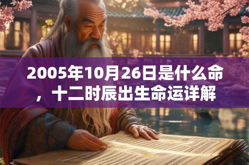 2005年10月26日是什么命，十二时辰出生命运详解
