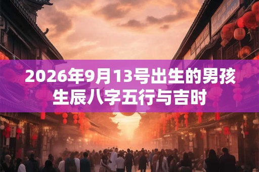 2026年9月13号出生的男孩生辰八字五行与吉时