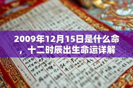 2009年12月15日是什么命，十二时辰出生命运详解