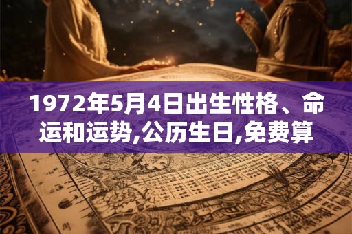 1972年5月4日出生性格、命运和运势,公历生日,免费算命