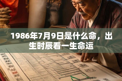 1986年7月9日是什么命，出生时辰看一生命运