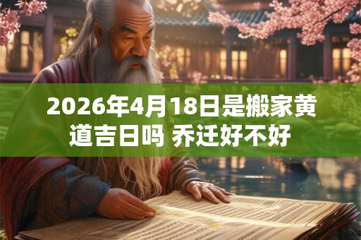 2026年4月18日是搬家黄道吉日吗 乔迁好不好 2026年4月18日是搬家黄道吉日吗 乔迁好不好