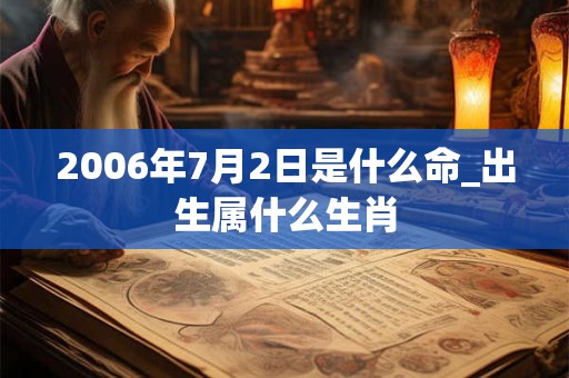 2006年7月2日是什么命_出生属什么生肖 2006年7月2日是什么命_出生属什么生肖