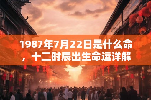 1987年7月22日是什么命，十二时辰出生命运详解