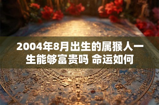 2004年8月出生的属猴人一生能够富贵吗 命运如何 2004年8月出生的属猴人一生能够富贵吗 命运如何