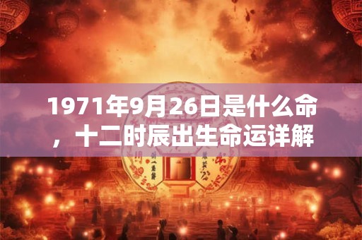 1971年9月26日是什么命，十二时辰出生命运详解