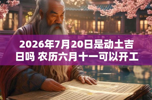 2026年7月20日是动土吉日吗 农历六月十一可以开工动土吗
