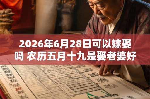 2026年6月28日可以嫁娶吗 农历五月十九是娶老婆好日子吗