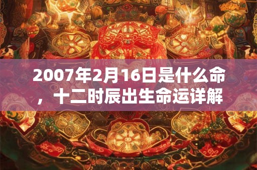 2007年2月16日是什么命，十二时辰出生命运详解