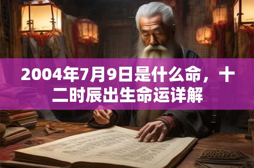 2004年7月9日是什么命，十二时辰出生命运详解