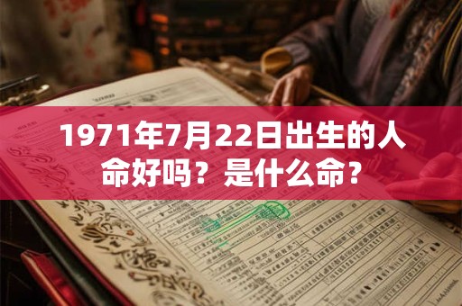 1971年7月22日出生的人命好吗？是什么命？