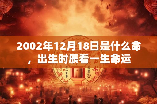 2002年12月18日是什么命，出生时辰看一生命运