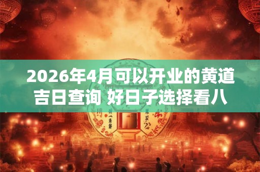 2026年4月可以开业的黄道吉日查询 好日子选择看八字