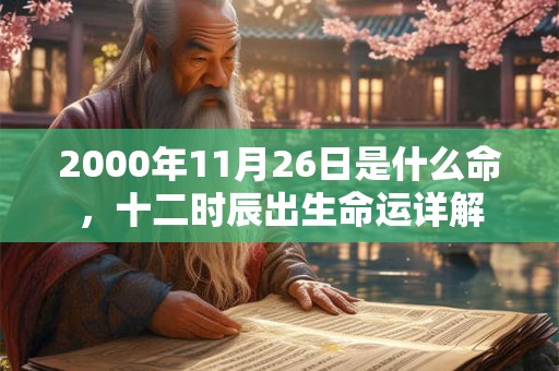 2000年11月26日是什么命，十二时辰出生命运详解