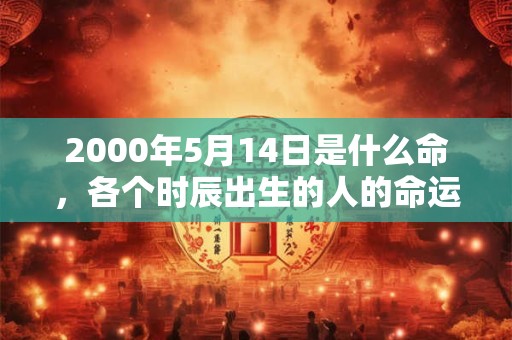 2000年5月14日是什么命，各个时辰出生的人的命运