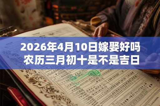 2026年4月10日嫁娶好吗 农历三月初十是不是吉日 2026年4月10日嫁娶好吗 农历三月初十是不是吉日