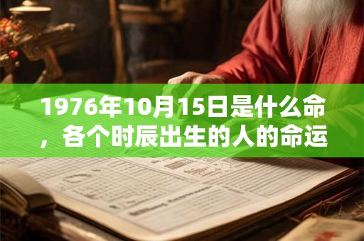 1976年10月15日是什么命,各个时辰出生的人的命运 1976年10月15日是什么命,各个时辰出生的人的命运