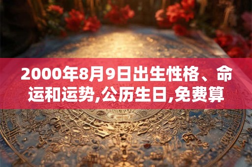 2000年8月9日出生性格、命运和运势,公历生日,免费算命