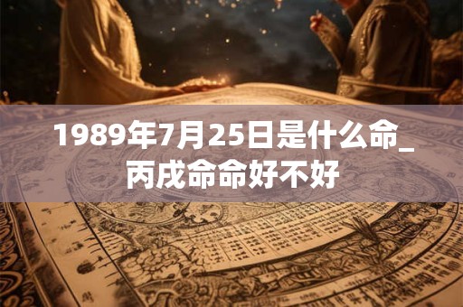 1989年7月25日是什么命_丙戌命命好不好