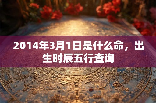 2014年3月1日是什么命,出生时辰五行查询 2014年3月1日是什么命,出生时辰五行查询