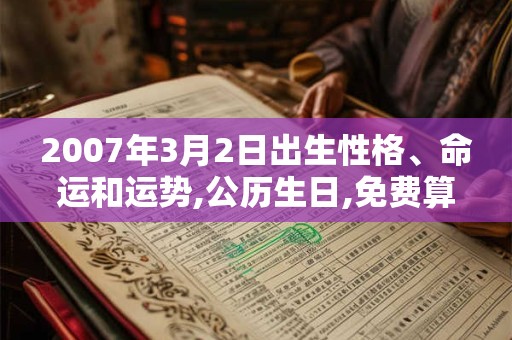 2007年3月2日出生性格、命运和运势,公历生日,免费算命