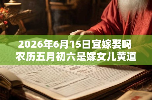 2026年6月15日宜嫁娶吗 农历五月初六是嫁女儿黄道吉日吗 2026年6月15日宜嫁娶吗 农历五月初六是嫁女儿黄道吉日吗