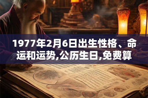 1977年2月6日出生性格、命运和运势,公历生日,免费算命 1977年2月6日出生性格、命运和运势,公历生日,免费算命