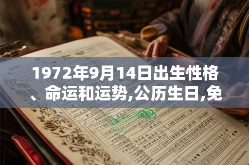 1972年9月14日出生性格、命运和运势,公历生日,免费算命 1972年9月14日出生性格、命运和运势,公历生日,免费算命