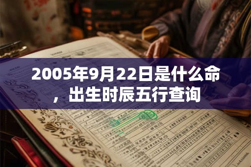 2005年9月22日是什么命,出生时辰五行查询 2005年9月22日是什么命,出生时辰五行查询