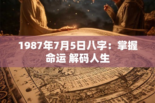 1987年7月5日八字：掌握命运 解码人生