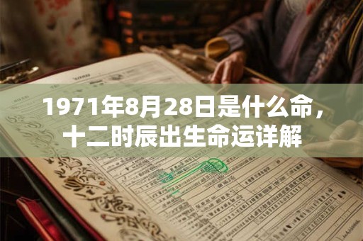 1971年8月28日是什么命，十二时辰出生命运详解