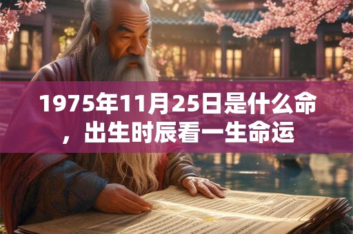 1975年11月25日是什么命，出生时辰看一生命运
