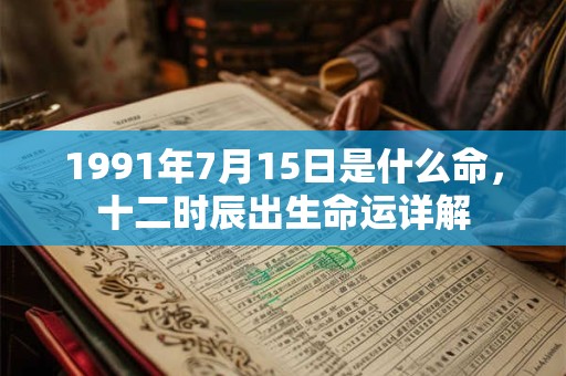 1991年7月15日是什么命，十二时辰出生命运详解