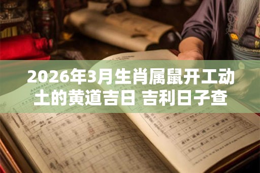 2026年3月生肖属鼠开工动土的黄道吉日 吉利日子查询