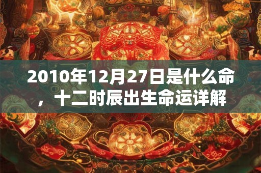 2010年12月27日是什么命，十二时辰出生命运详解