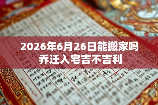 2026年6月26日能搬家吗 乔迁入宅吉不吉利 2026年6月26日能搬家吗 乔迁入宅吉不吉利