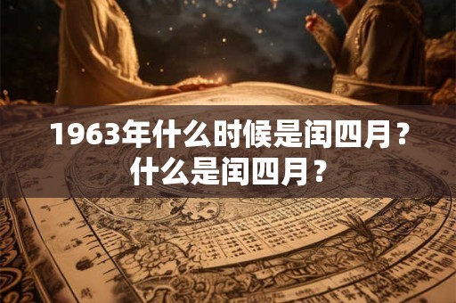 1963年什么时候是闰四月？什么是闰四月？