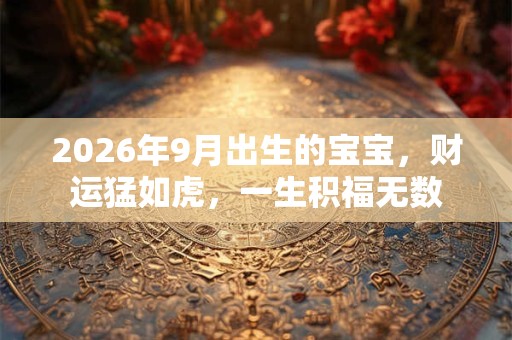 2026年9月出生的宝宝，财运猛如虎，一生积福无数