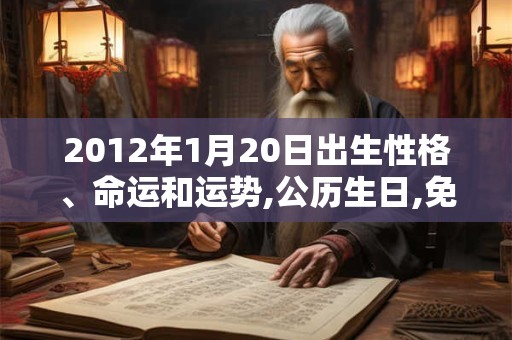 2012年1月20日出生性格、命运和运势,公历生日,免费算命