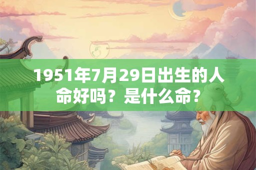 1951年7月29日出生的人命好吗?是什么命? 1951年7月29日出生的人命好吗?是什么命?